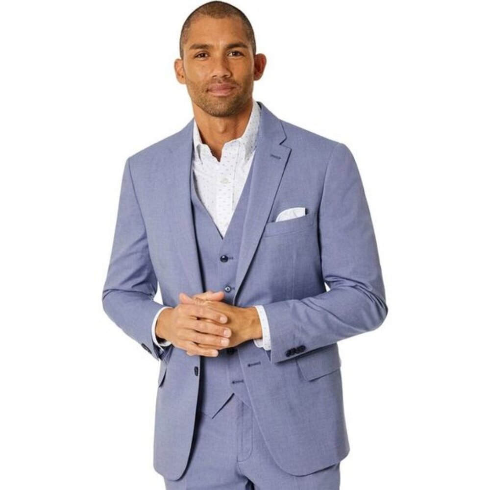 Tommy Hilfiger Modern Flex Fit  Chambray Suit Jacket Blue Men's size 38S